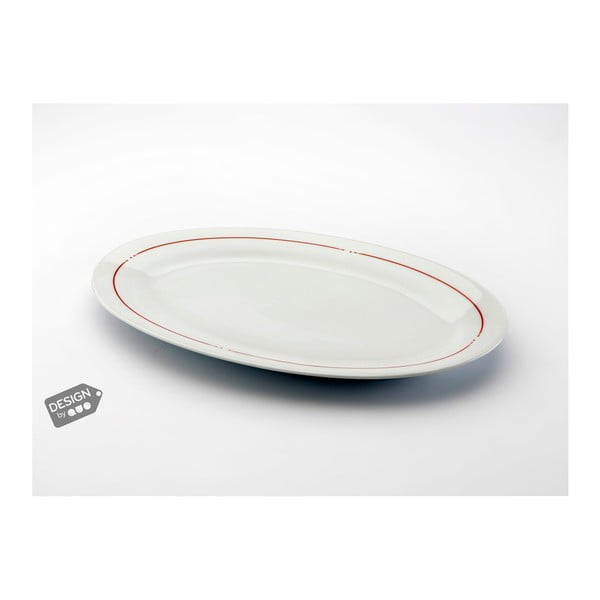 Porcelánový servírovací tanier s červeným pruhom Versa Warn