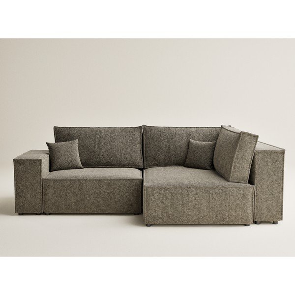 Hnedá ženilková rozkladacia/s úložným priestorom rohová pohovka (pravý roh/do L) Tonga – Maison de Rêve-image-2