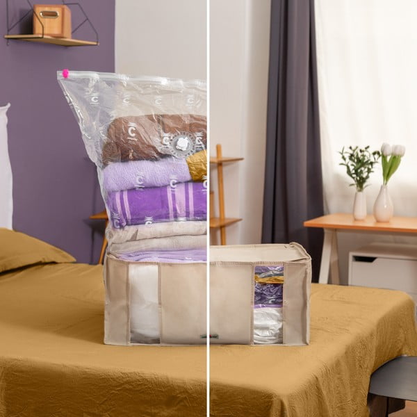 Vákuový látkový úložný box na oblečenie 65x50x27 cm Life – Compactor-image-1