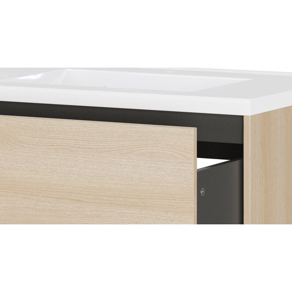 Závesná skrinka pod umývadlo v dekore duba v prírodnej farbe 81x61 cm Bodera – Germania-image-4