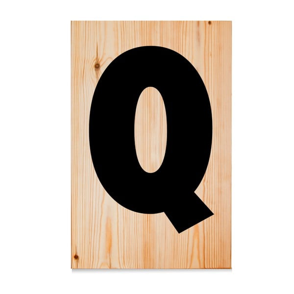Drevená ceduľa Letters Q