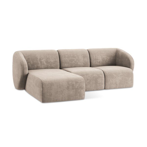 Svetlohnedá ženilková rohová pohovka (ľavý roh/s leňoškou) Lani – Makamii-image-4