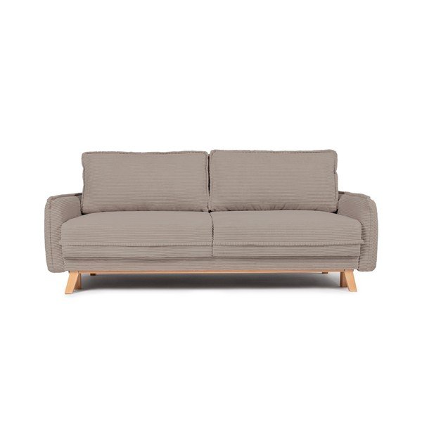 Taupe menčestrová rozkladacia/s úložným priestorom pohovka 218 cm Tori – Bonami Selection