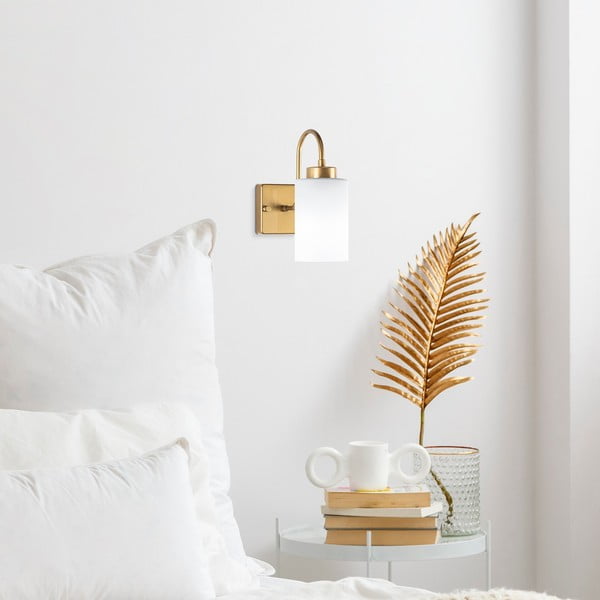 Biele/v zlatej farbe nástenné svietidlo ø 10 cm Duzsuz – Opviq lights-image-1