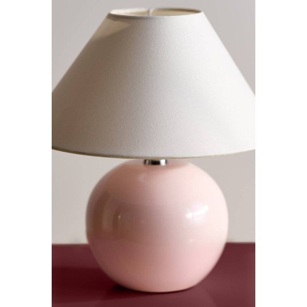 Svetloružová/krémovobiela keramická stolová lampa (výška  29 cm) Karamell – Jotex-image-2