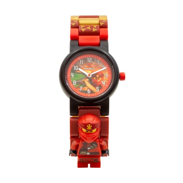 Červené náramkové hodinky so skladacím remienkom a minifigúrkou LEGO® NINJAGO Kai-image-2
