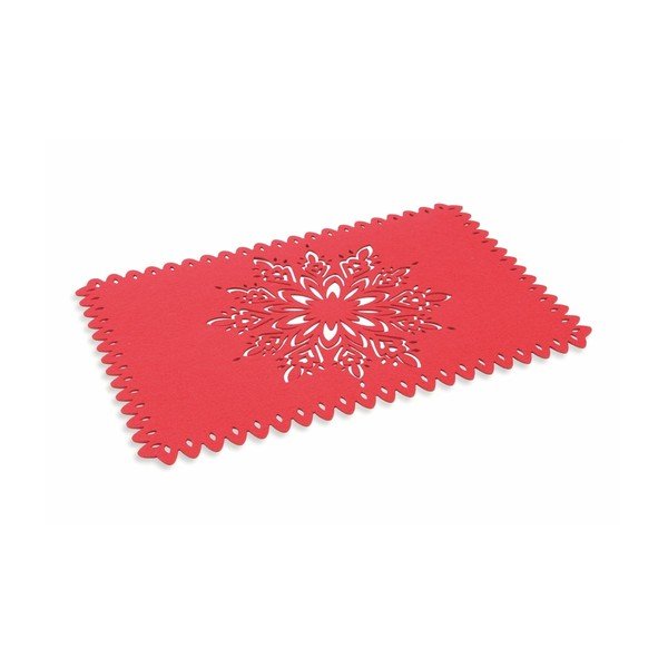 Červené vianočné prestieranie Villa d'Este XMAS Tovaglietta Rett Rossa Fiocco Di Neve, 45 × 30 cm