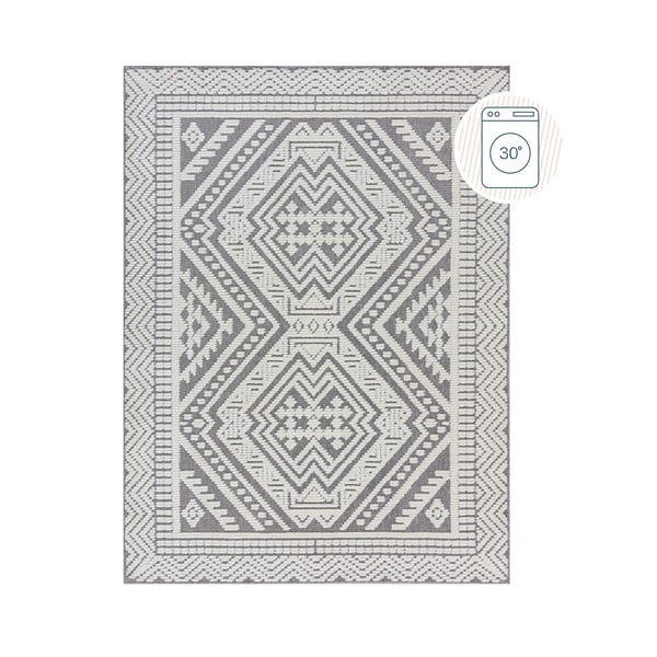 Sivý umývateľný koberec zo ženilky 80x160 cm Jaipur – Flair Rugs