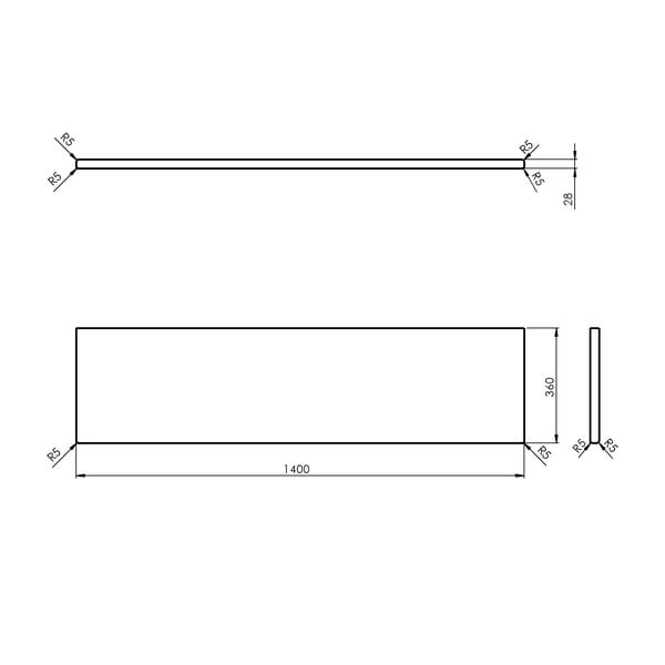 Doska pod umývadlo z dubového dreva v prírodnej farbe 140x36 cm Woody – Sapho-image-3