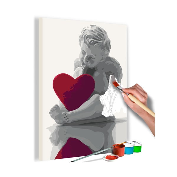 DIY set na tvorbu vlastného obrazu na plátne Artgeist Heart Angel, 40 × 60 cm