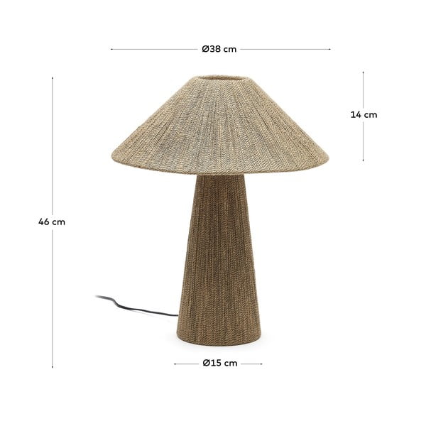Svetlohnedá stolová lampa s tienidlom z juty (výška 46 cm) Renee – Kave Home-image-3