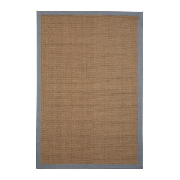 Jutový koberec so sivým lemom vhodný do exteriéru Native, 190 × 150 cm