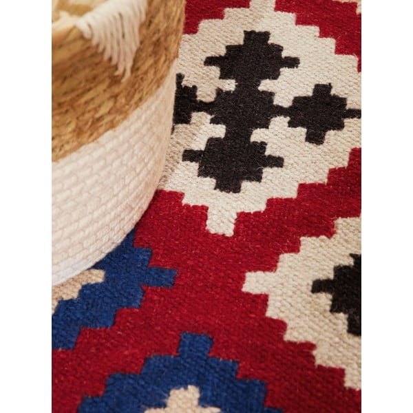 Červený obojstranný ručne tkaný vlnený behúň 60x190 cm Kamal Rami – Nouristan-image-4