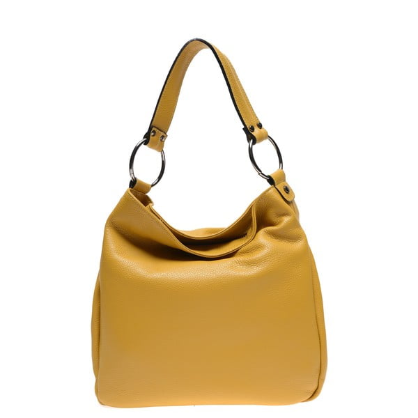 Žltá kožená kabelka Renata Corsi