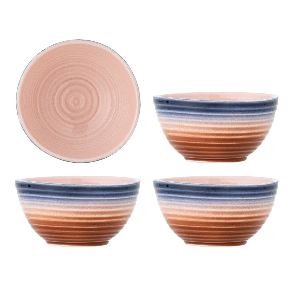 Modré/oranžové keramické polievkové misky v súprave 4 ks 350 ml Tatum – Bloomingville