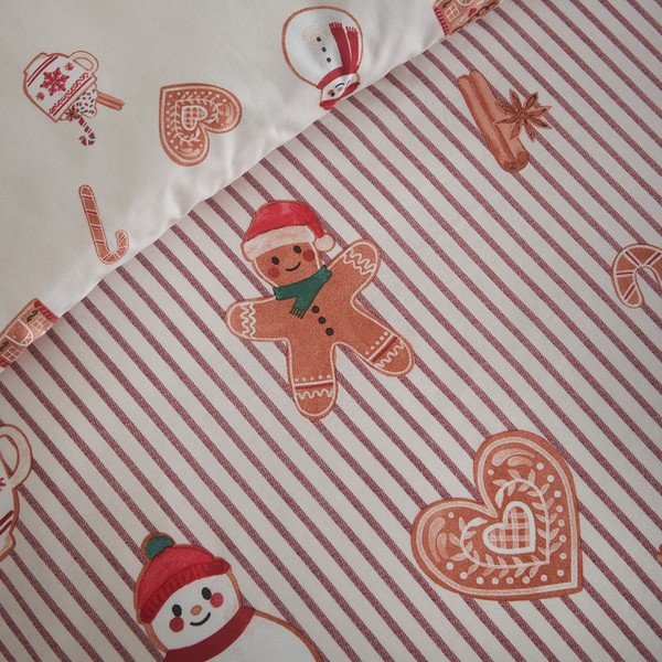 Obliečky na jednolôžko v prírodnej farbe 135x200 cm Christmas Gingerbread Stripe – Catherine Lansfield-image-4