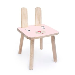 Detská stolička z masívnej borovice Little Nice Things Rose Bunny