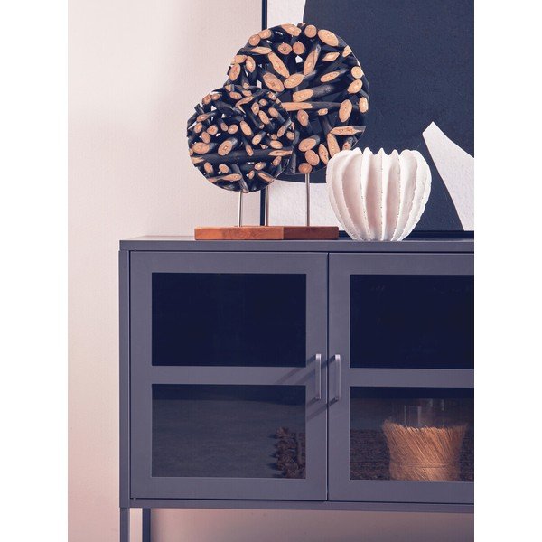 Sivá oceľová vitrína 140x80x45 cm Acier – Premier Housewares-image-4
