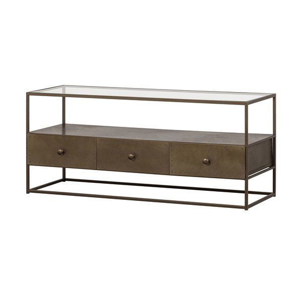 Kovový TV stolík v zlatej farbe 115x50 cm Depart – BePureHome-image-2