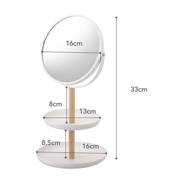 Kozmetické zrkadlo ø 17,5 cm Tosca – YAMAZAKI-image-3