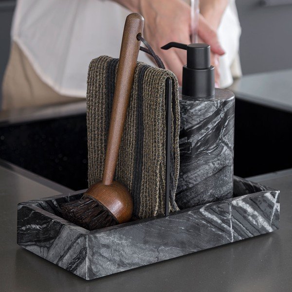 Tmavosivý kamenný organizér k drezu Marble – Mette Ditmer Denmark-image-1