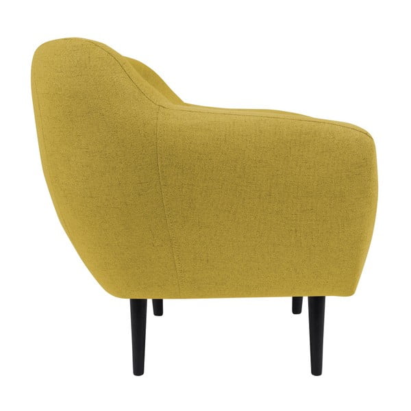 Žlté kreslo s hnedými nohami Mazzini Sofas Piemont-image-2