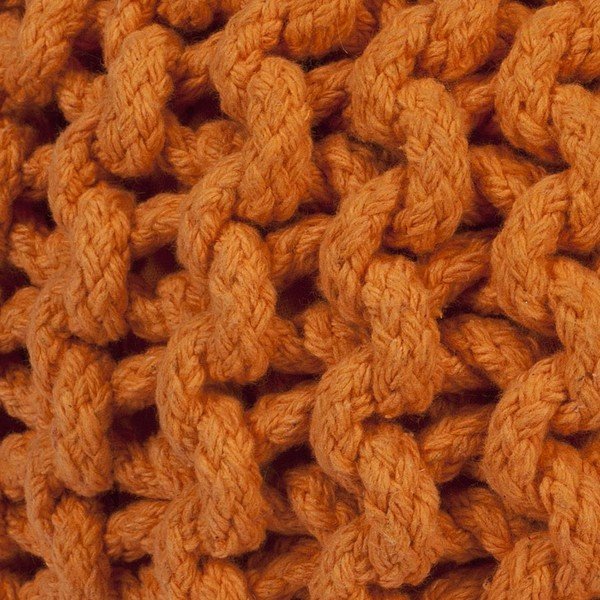 Oranžový ručne vyrábaný bavlnený puf pre deti Mr. Fox, priemer 30 cm-image-1