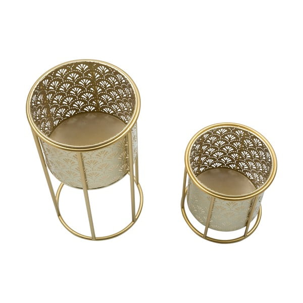 Súprava 2 stojanov na kvetináč v zlatej farbe Mauro Ferretti Golvy, výška 40 cm-image-3
