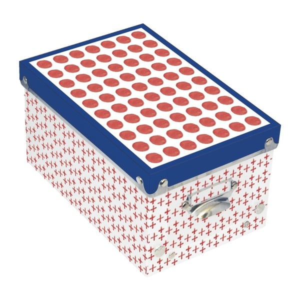 Modro-červený úložný box Incidence Nautic Mix, 23,5 x 15,6 cm