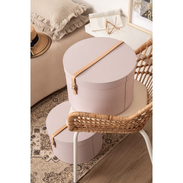 Svetloružové kartónové úložné boxy v súprave 2 ks s vekom ø 37,5x25 cm Rut Restore Paper Laminate – Bigso-image-2