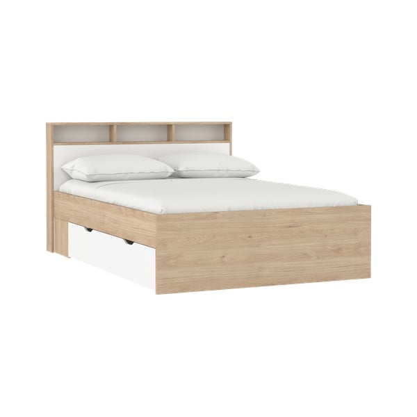 Dvojlôžková posteľ v dekore duba s úložným priestorom bez roštu 140x200 cm v prírodnej farbe Ikast – Tvilum