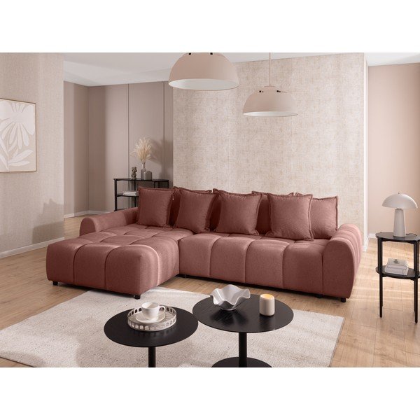 Rohová pohovka v terakotovej farbe (ľavý roh/s leňoškou) Albane  – Ropez-image-1