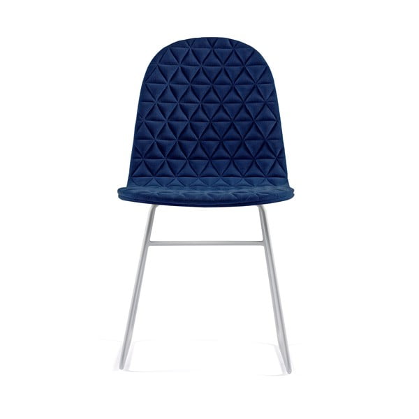 Tmavomodrá stolička s kovovými nohami IKER Mannequin V Triangle