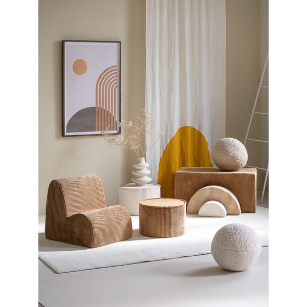 Hnedý menčestrový detský puf – Wigiwama-image-3