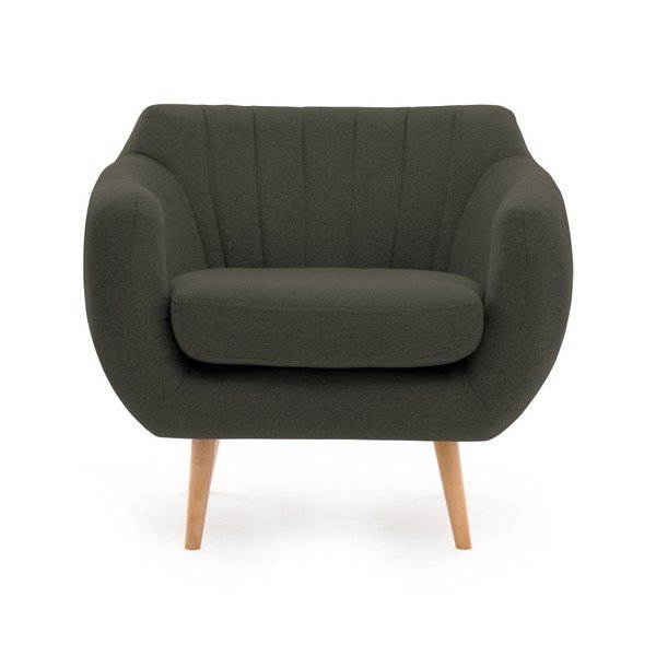 Tmavosivé kreslo s prírodnými nohami Vivonita Kennet-image-2