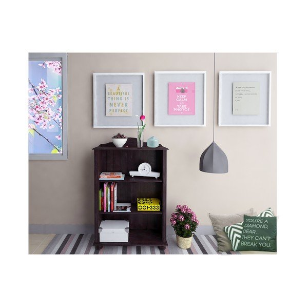 Hnedá knižnica z borovicového dreva 77x116 cm Ella – Støraa-image-1