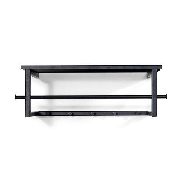 Čierny kovový nástenný vešiak s poličkou 76 cm Marco – Spinder Design-image-2