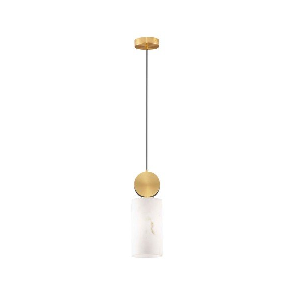 Krémovobiele/v mosadznej farbe závesné svietidlo v dekore kameňa ø 12 cm Maru – Nova Luce