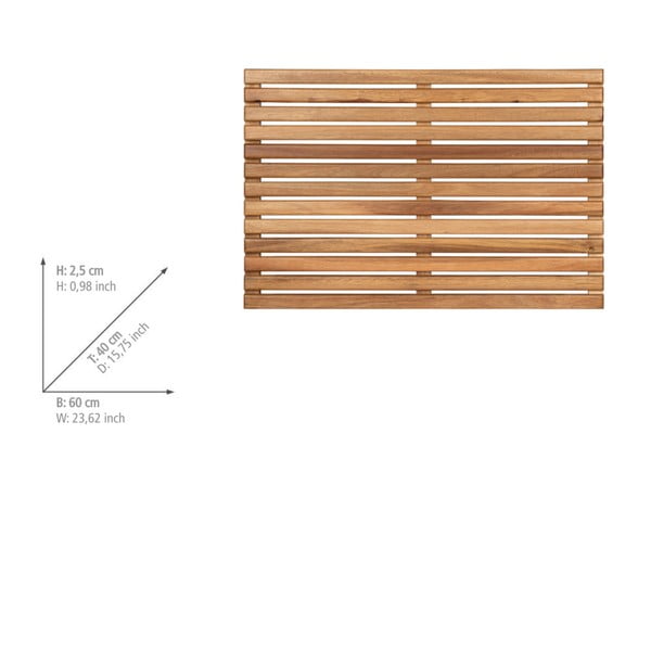 Drevená kúpeľňová predložka v prírodnej farbe 40x60 cm Acacia – Wenko-image-4