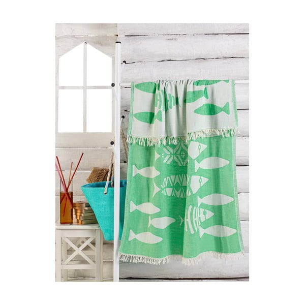 Zelený uterák Balik, 180 x 100 cm