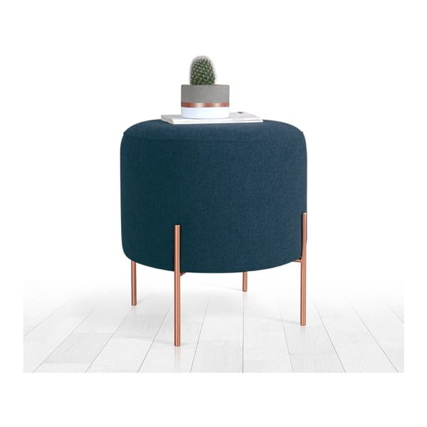 Tmavomodrý taburet Copper – Artie-image-3