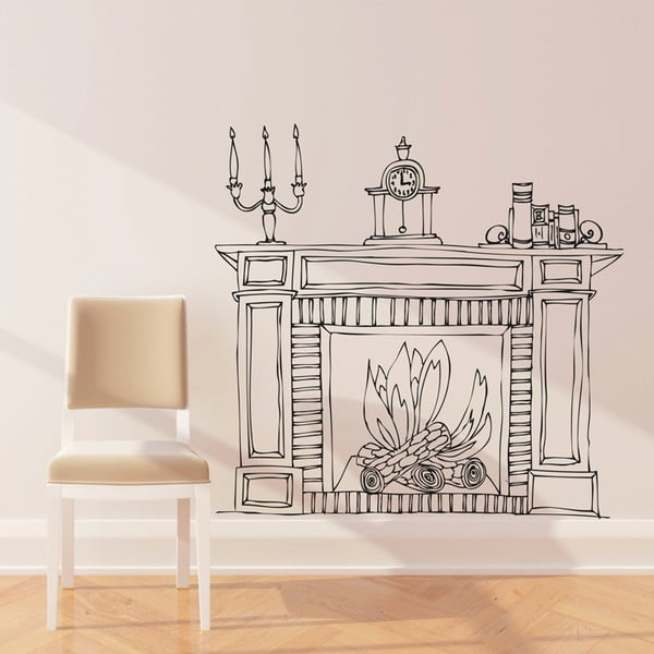 Samolepka Fireplace, 110x114 cm