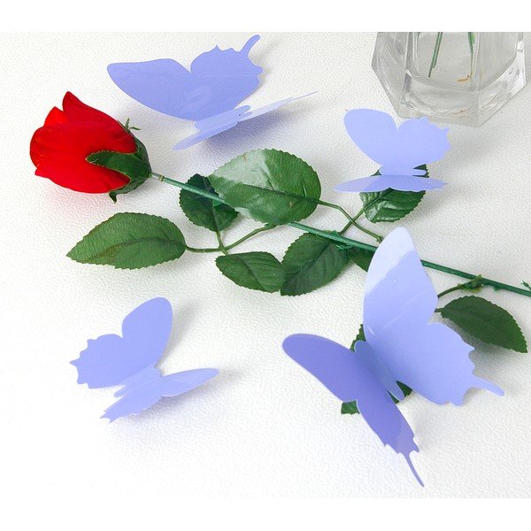 Sada 12 fialových 3D samolepiek Ambiance Butterflies-image-3