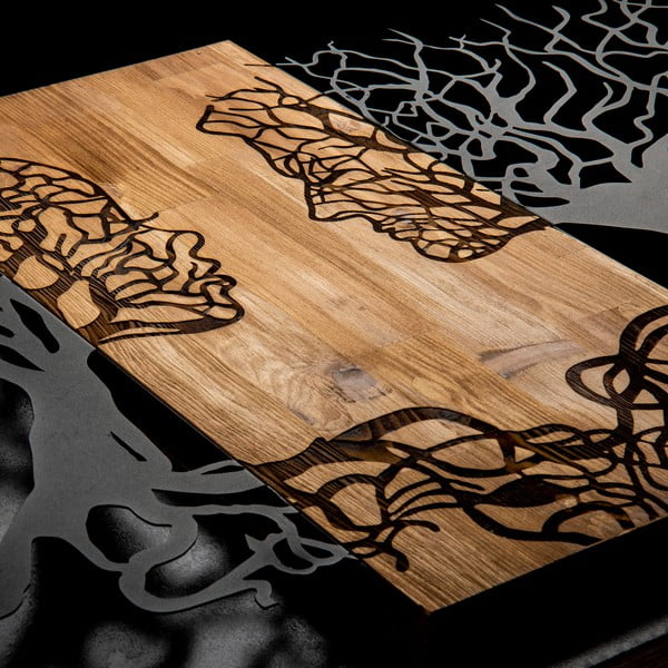 Dreveno-kovová nástenná dekorácia 92x58 cm Tutku - Wallity-image-4