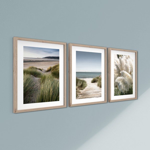 Tlačené obrazy v súprave 3 ks s rámom 30x40 cm Tranquil – Styler-image-3