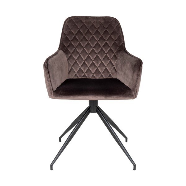 Hnedé čalúnené jedálenské kreslo Harbo – House Nordic-image-2