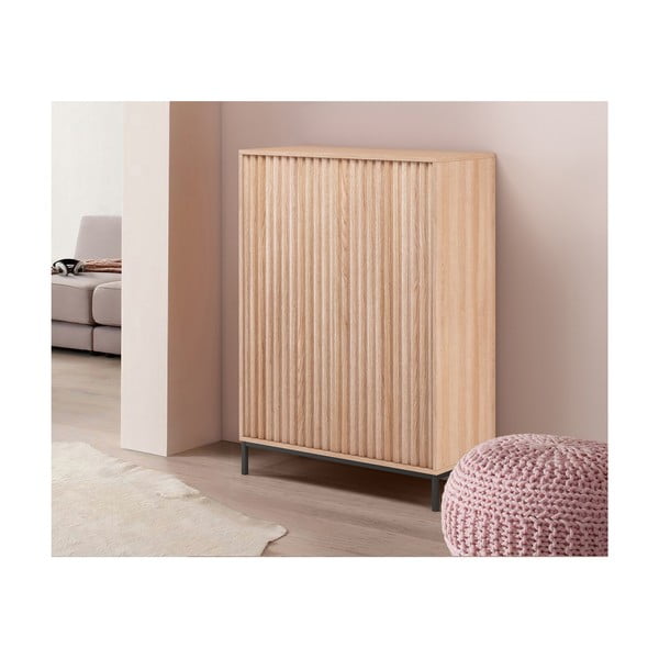 Skrinka v dekore duba v prírodnej farbe 80x110 cm Celine - Støraa-image-4