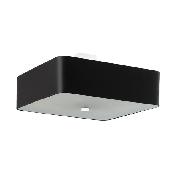 Čierne stropné svietidlo so skleneno-textilným tienidlom 45x45 cm Kortez – Nice Lamps