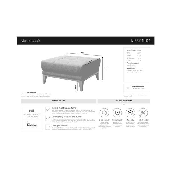 Olivovozelená podnožka MESONICA Musso Tufted-image-3