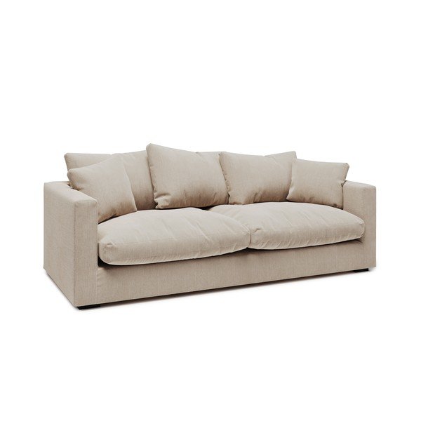 Krémovobiela menčestrová pohovka 220 cm Comfy – Scandic-image-1
